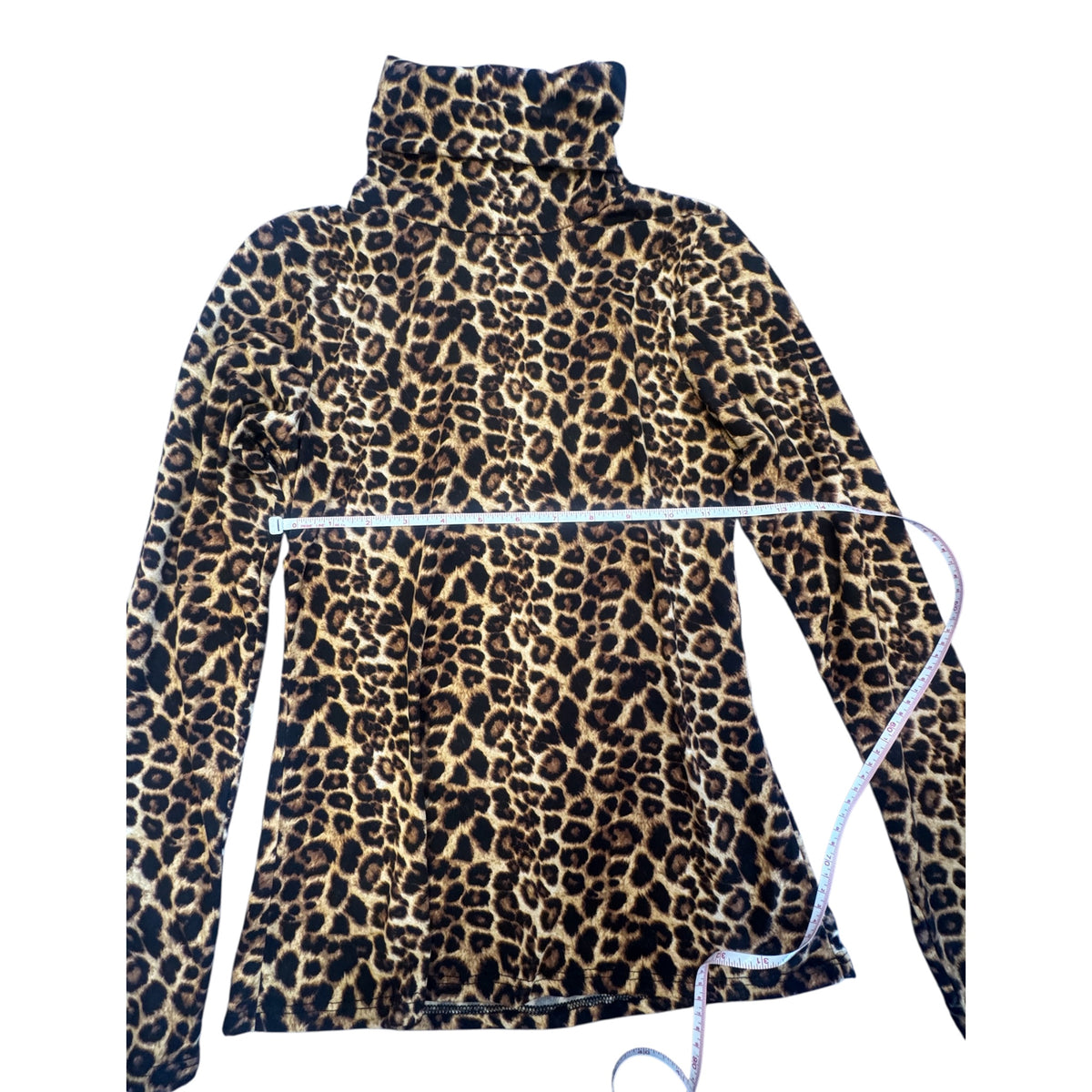 Magic Fit Leopard Print Long Sleeve Turtleneck Size Small - RF