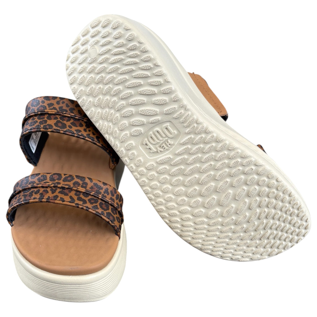 Hey Dude Austin Slide Classic Tan Leopard