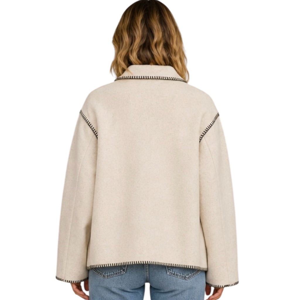 Z Supply Olivia Whipstitch Jacket Oatmeal Heather