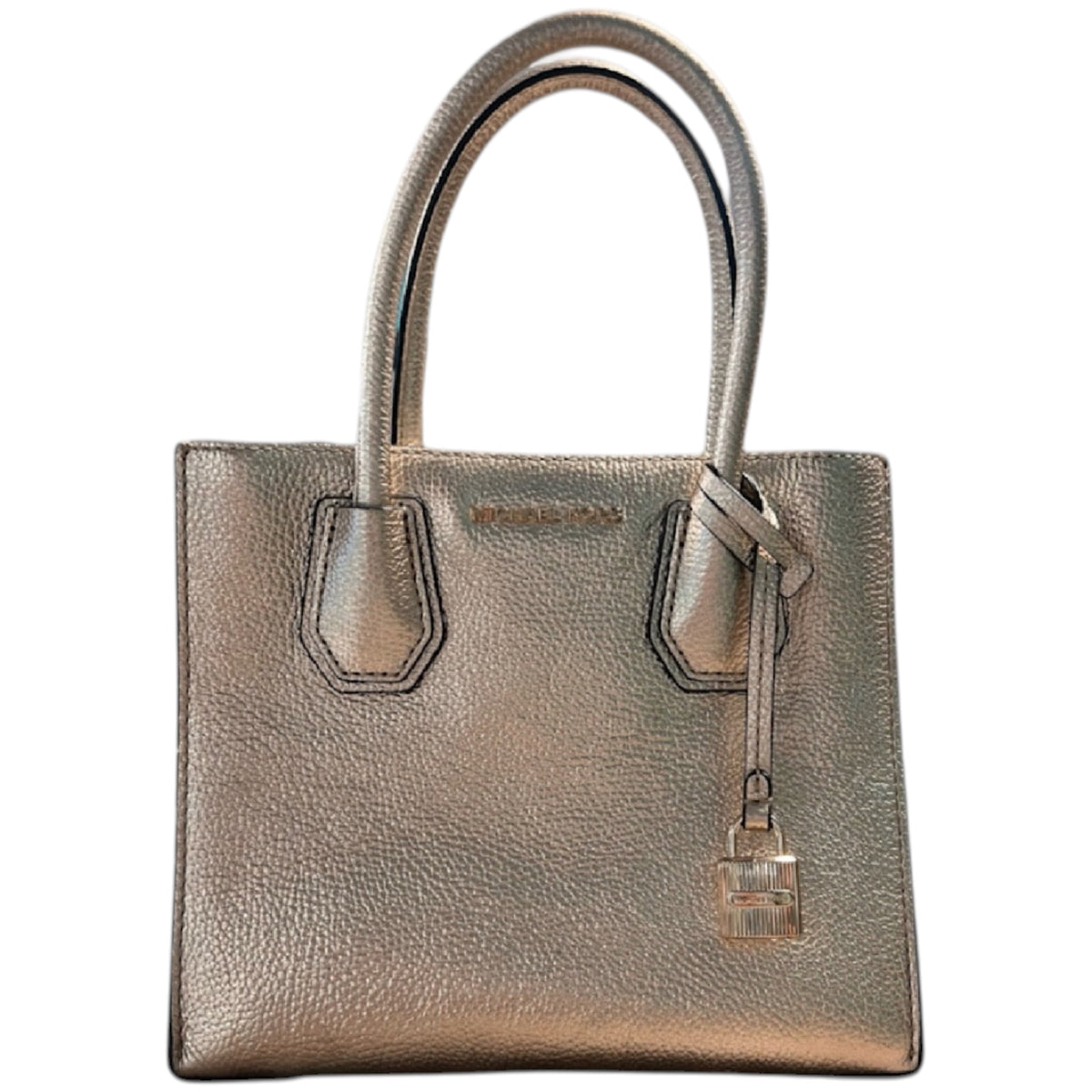 Michael Kors The Mercer Gold Metallic Leather Handbag-RF