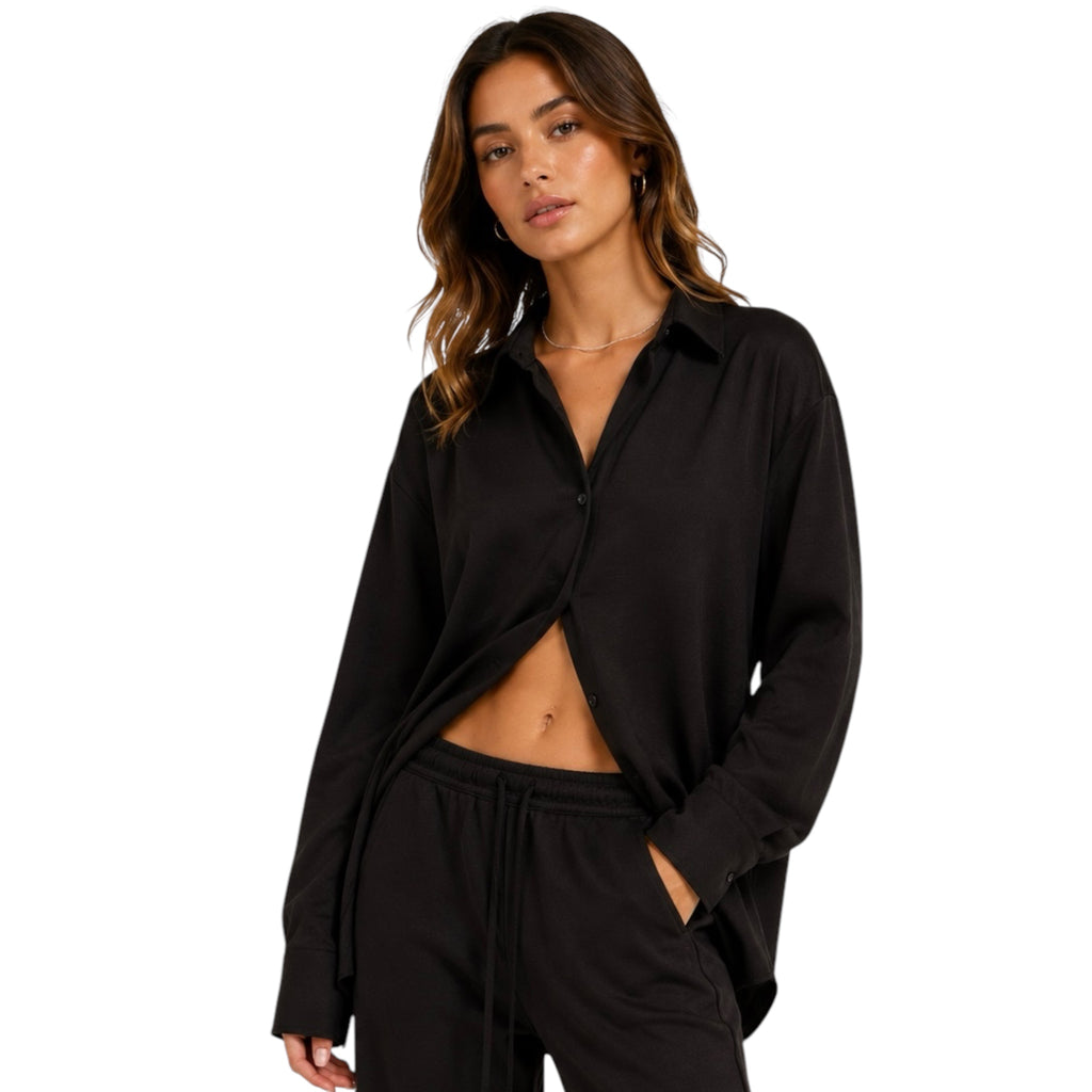 Black Oversized Button Up Shirt