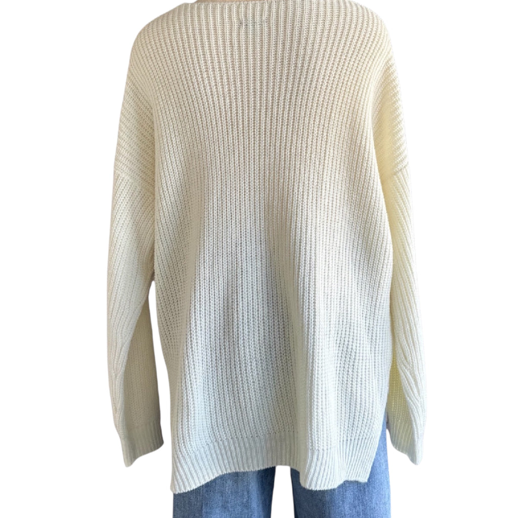 Charlotte Russe Cream Knit Sweater Size Large-RF