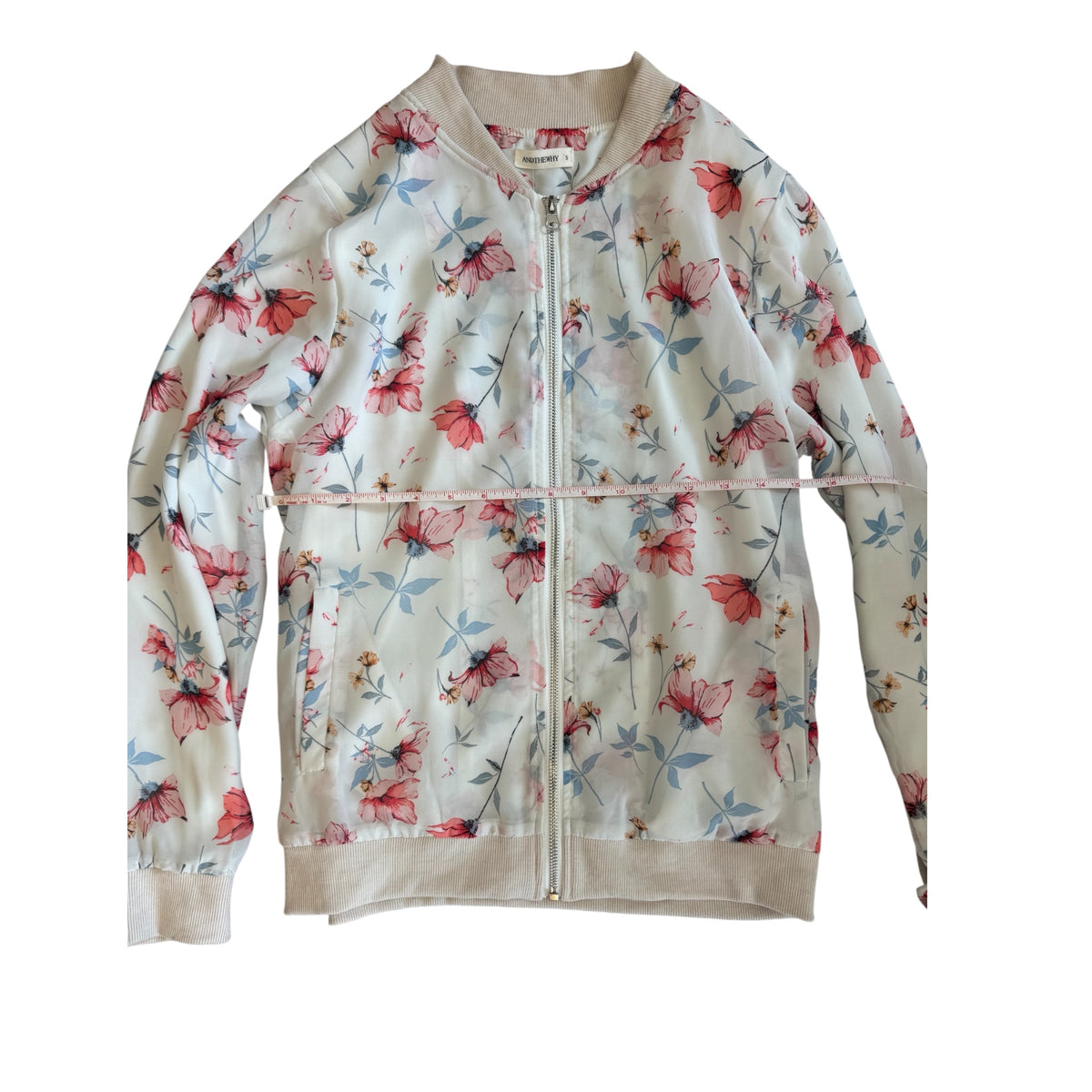 ANDTHEWHY White Floral Jacket Size Small - RF