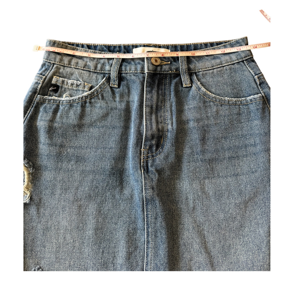 KanCan Denim Skirt with Distressing Size Small-RF