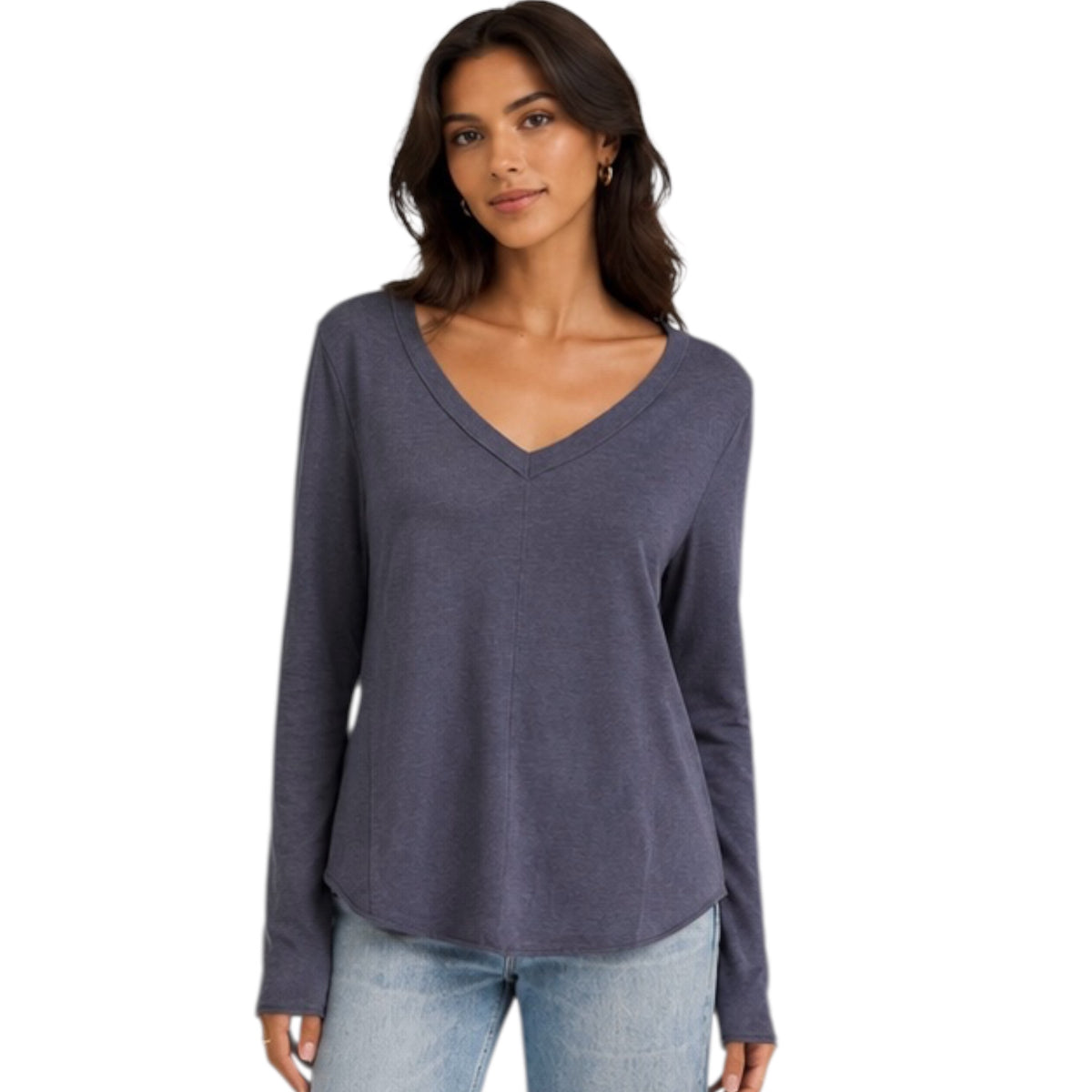 Z Supply Vail LS Tee Worn Blue