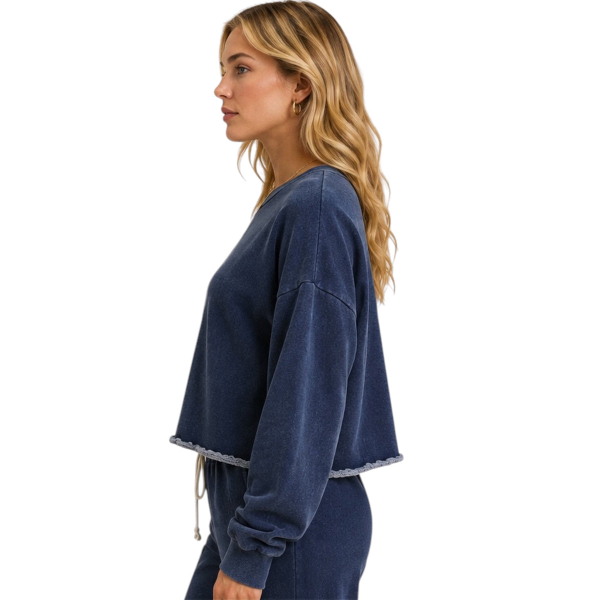 Z Supply Circut Knit Denim Sweatshirt