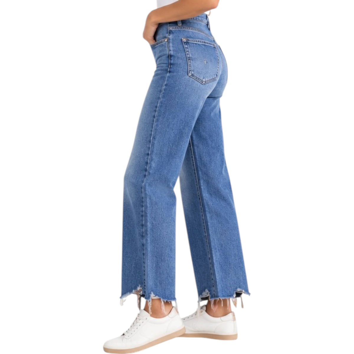 MICA MDP-W3218 High RIse Wide Leg With Hem Detail