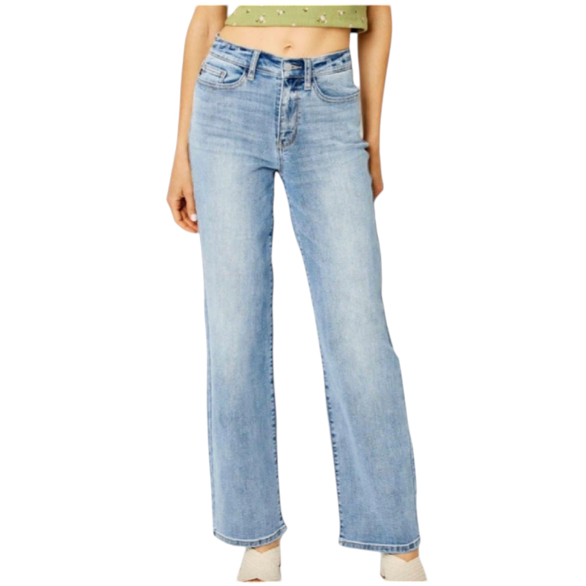 Judy Blue HW Light Wash Straight Leg Jeans JB82501