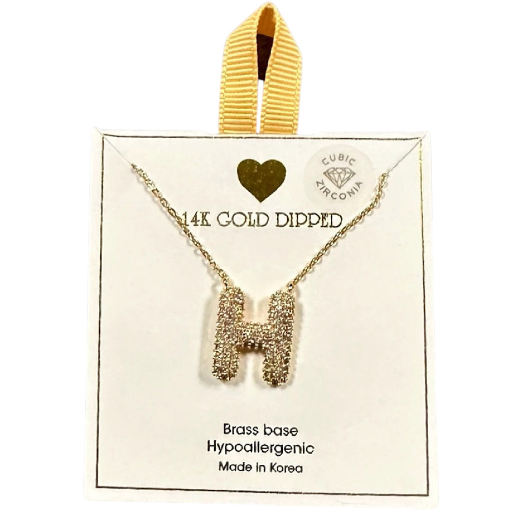 Yellow Ribbon Initial Necklace