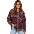 Burgundy Multi Button Down Flannel