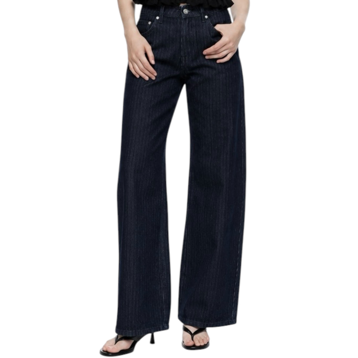 oneso OSOX024 Dark Blue Mid Rise Barrel Jean