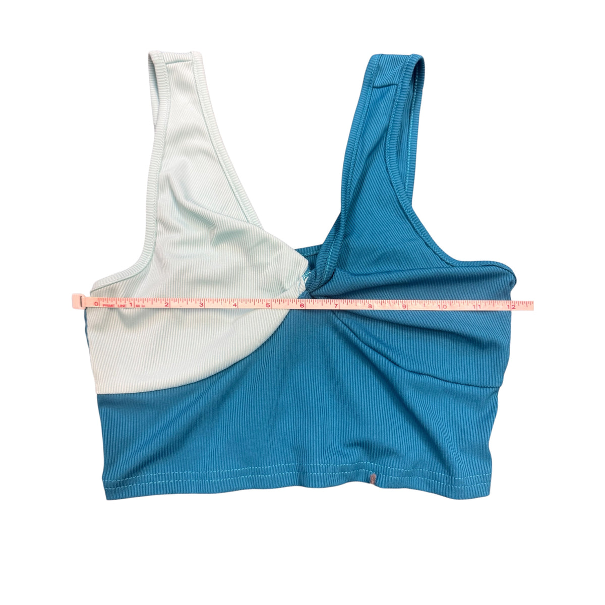 Fresral Turquoise and Teal Twisted Knot Cropped Tank Size Medium -RF