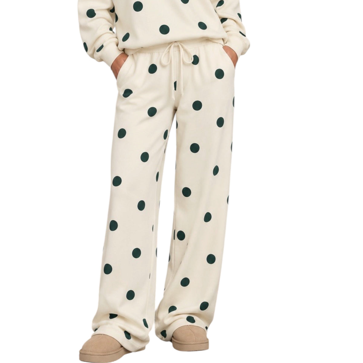 Hunter Green Polka Dot Top and Pant Set