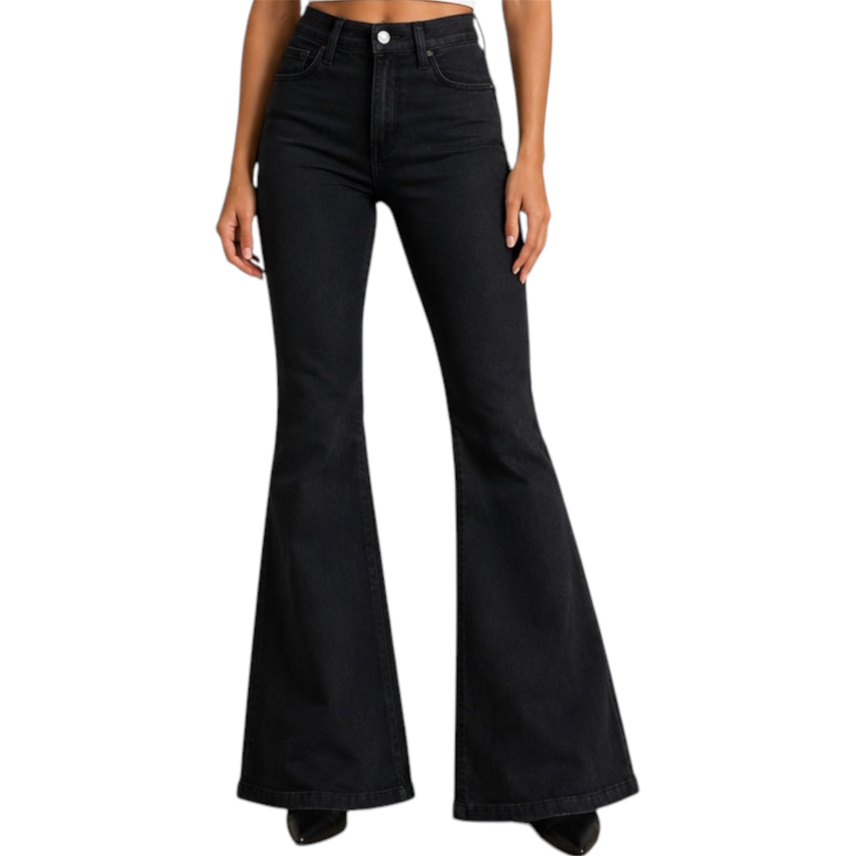 Judy Blue 8386 Black H/R Flare Jeans Size 3/26 - RF