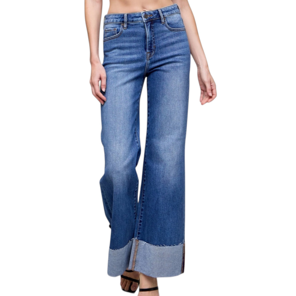 HD3349CF-M Cuffed Flare Jeans