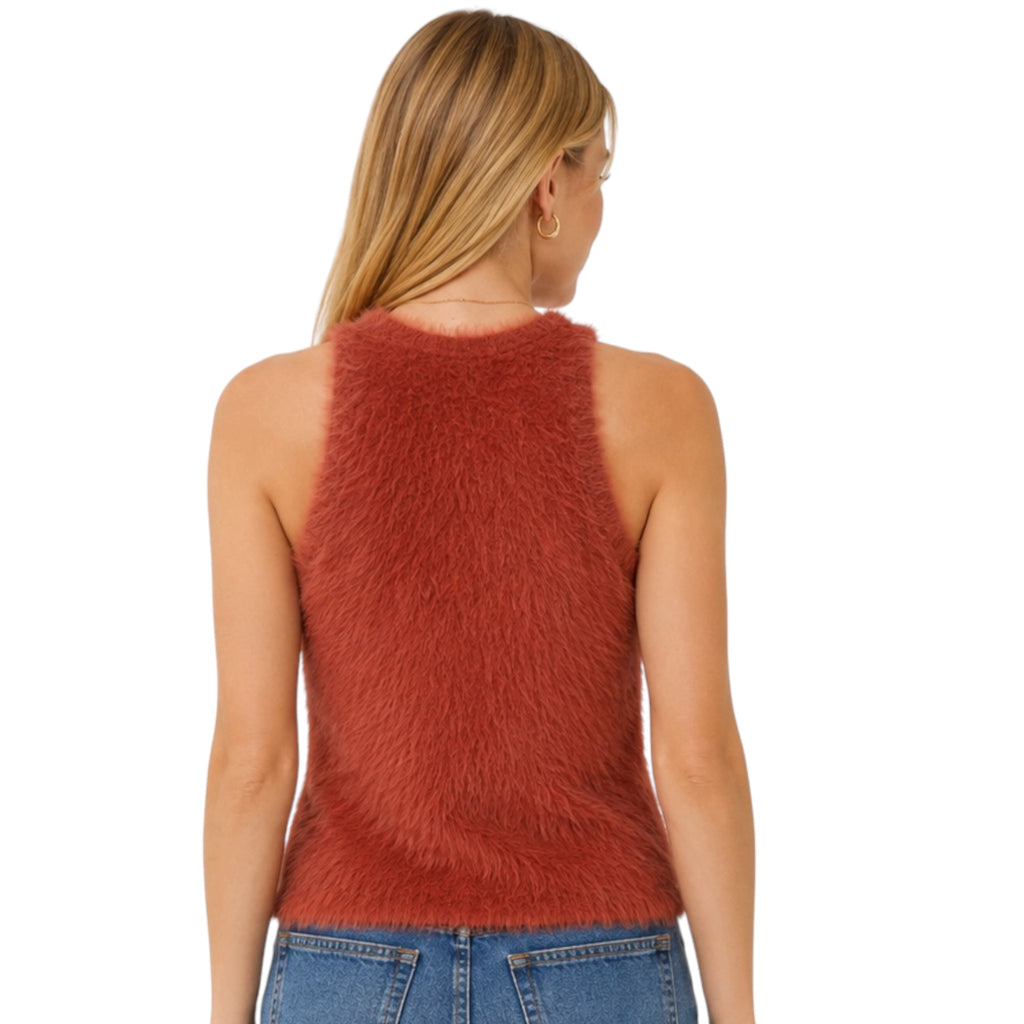 Scarlet Fuzzy Sweater Tank