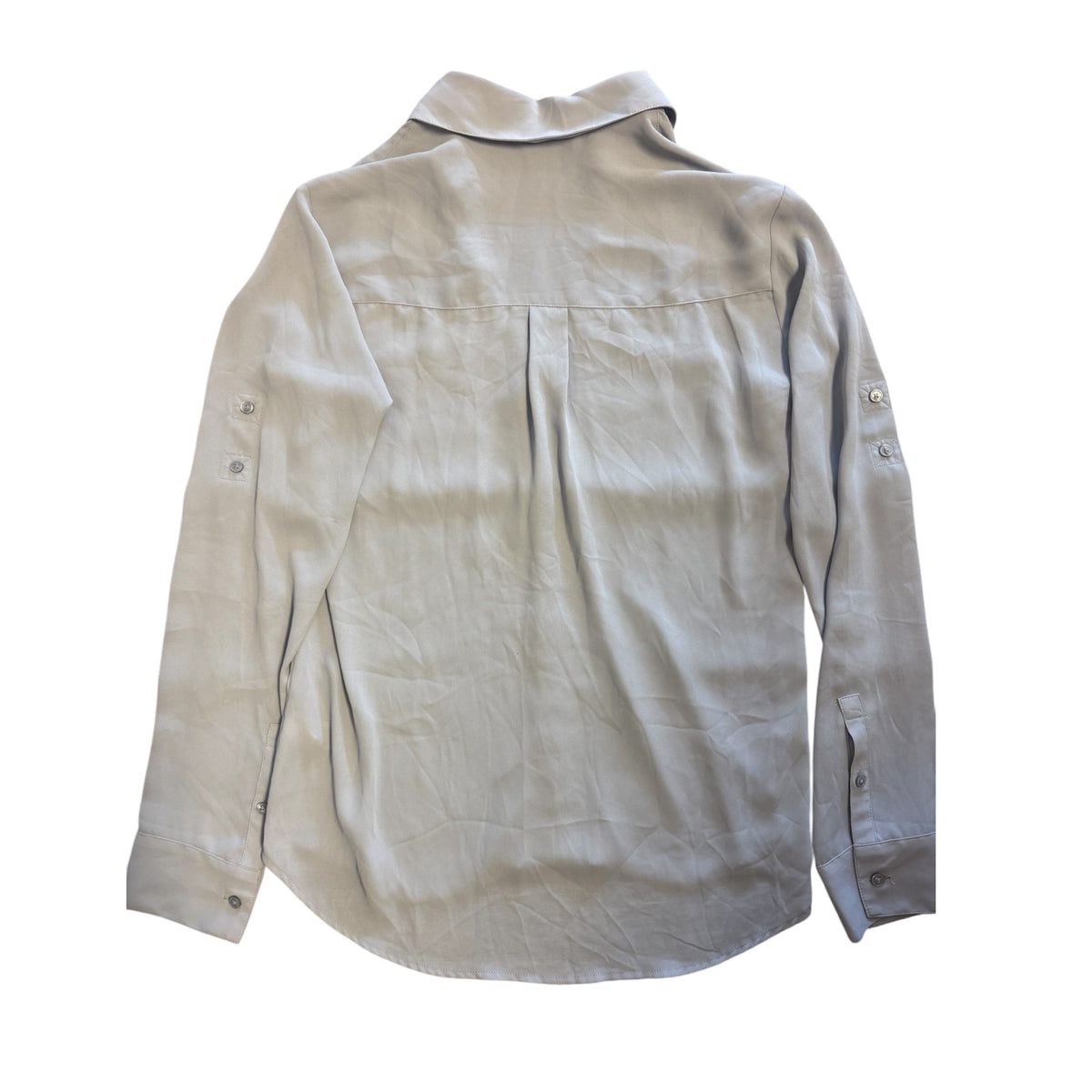 Express Light Gray Long Sleeve Button-Up Shirt Size Small - RF