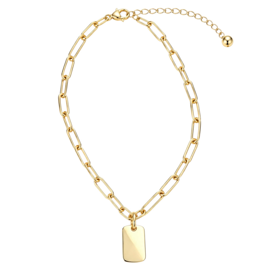 MX Paperclip Chain with Pendant-GOLD