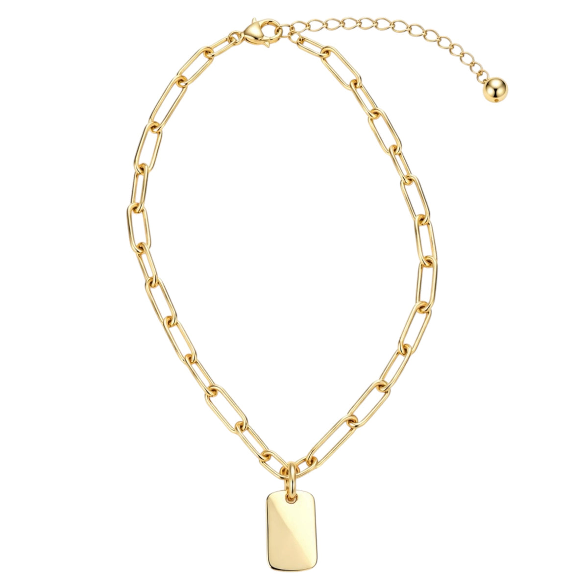 MX Paperclip Chain with Pendant-GOLD