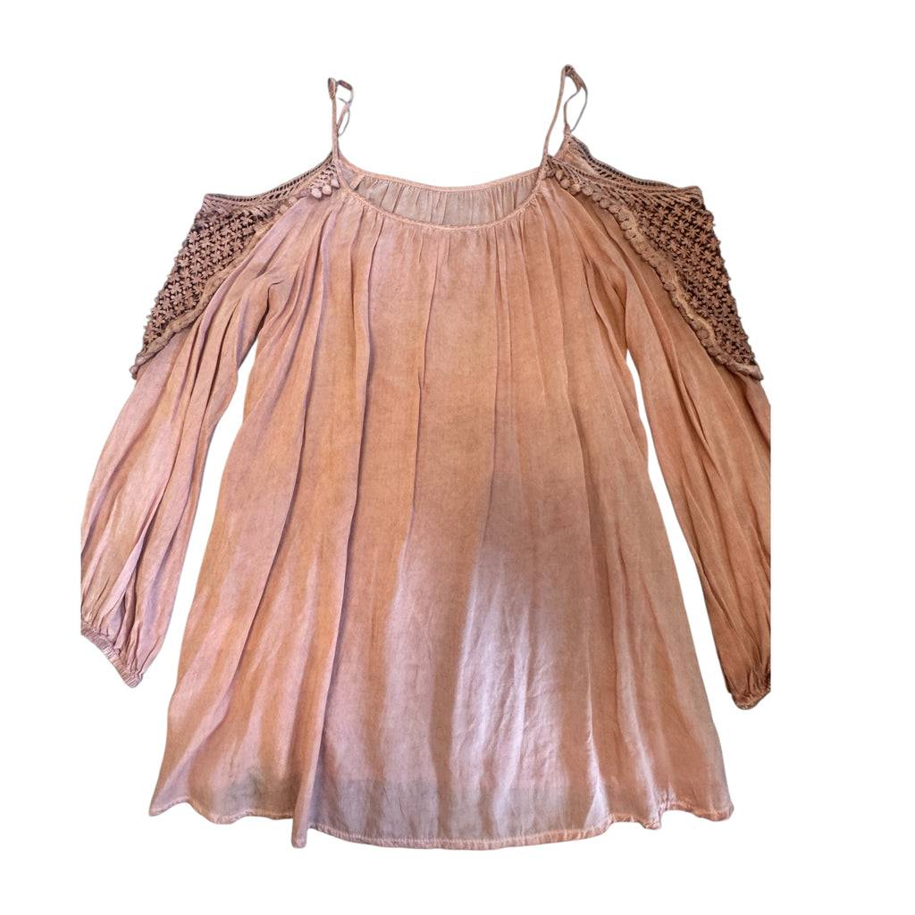 Andree Blue Dusty Pink Off the shoulder Top Size Small - RF