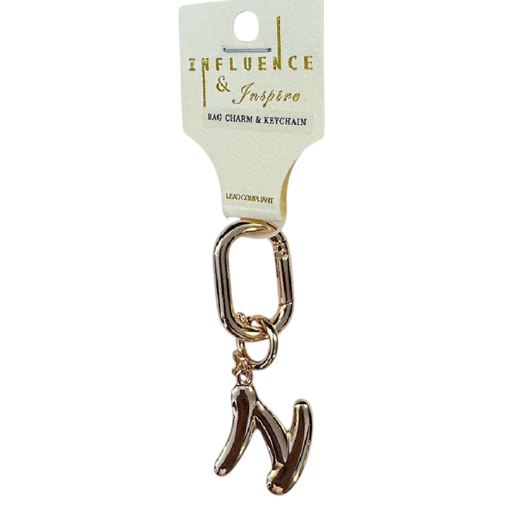 Initial Chain Charm Gold 3 inch
