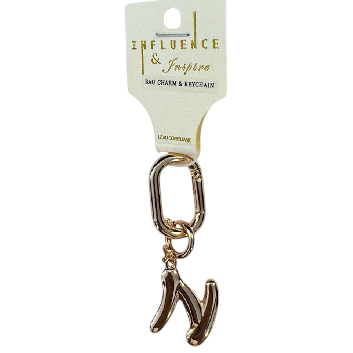 Initial Chain Charm Gold 3 inch