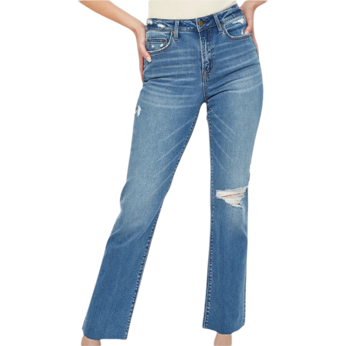 MICA MDP-T363 Vintage Blue High Rise Straight Leg