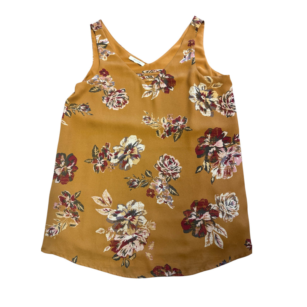 Maurices Golden Brown Sleeveless Floral Blouse Size XS - RF
