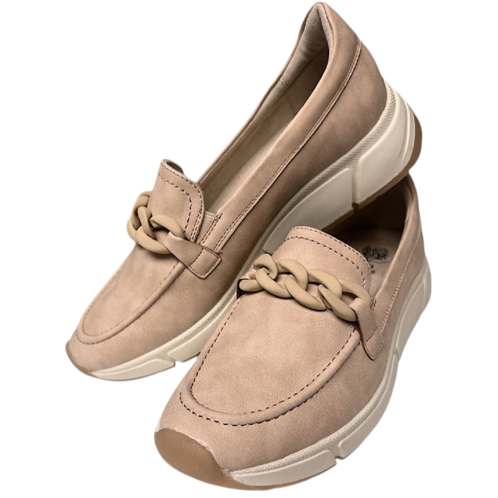 Molly Flex Nude Loafer with Chain