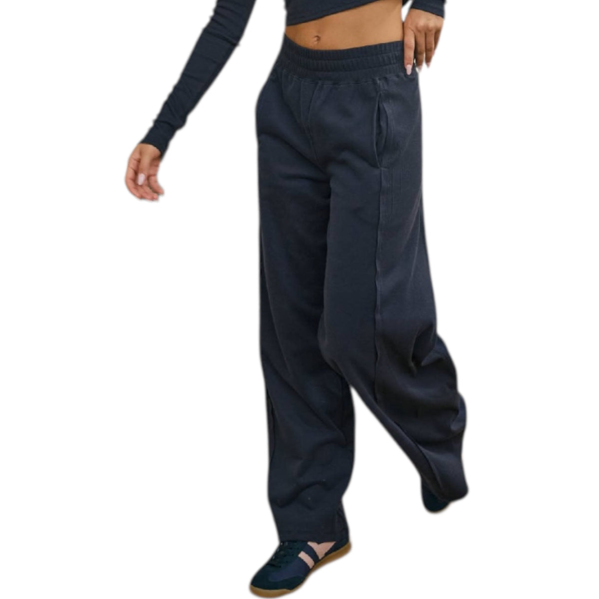 Navy Side Panel Knit Lounge Pants