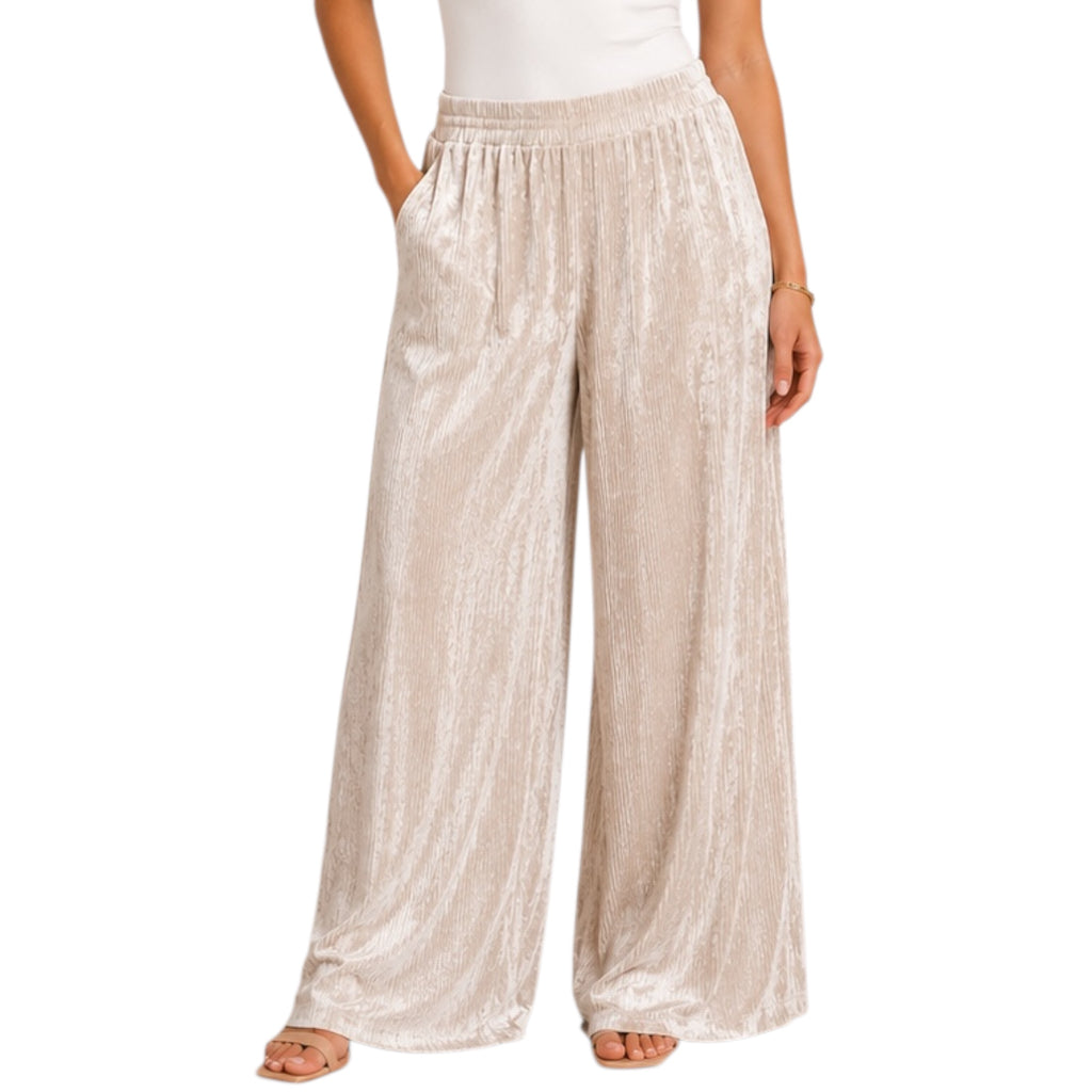 Champagne Wave Flocking Velvet Pants