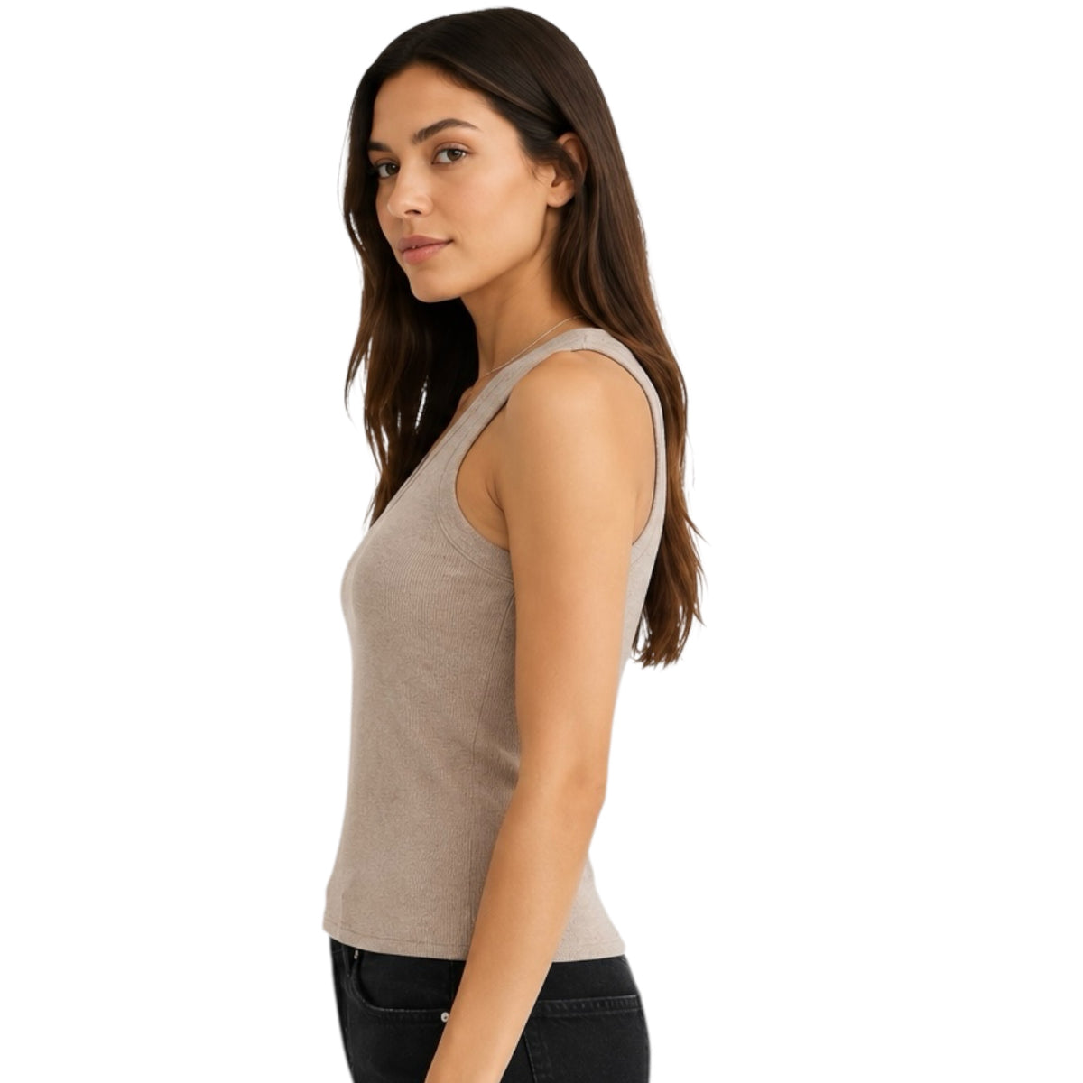 Z Supply Sirena Rib Tank Heather Taupe