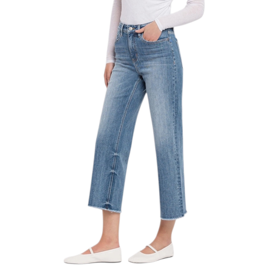 Vervet V3541 Super High Rise Moonflower Crop Wide Leg Jean
