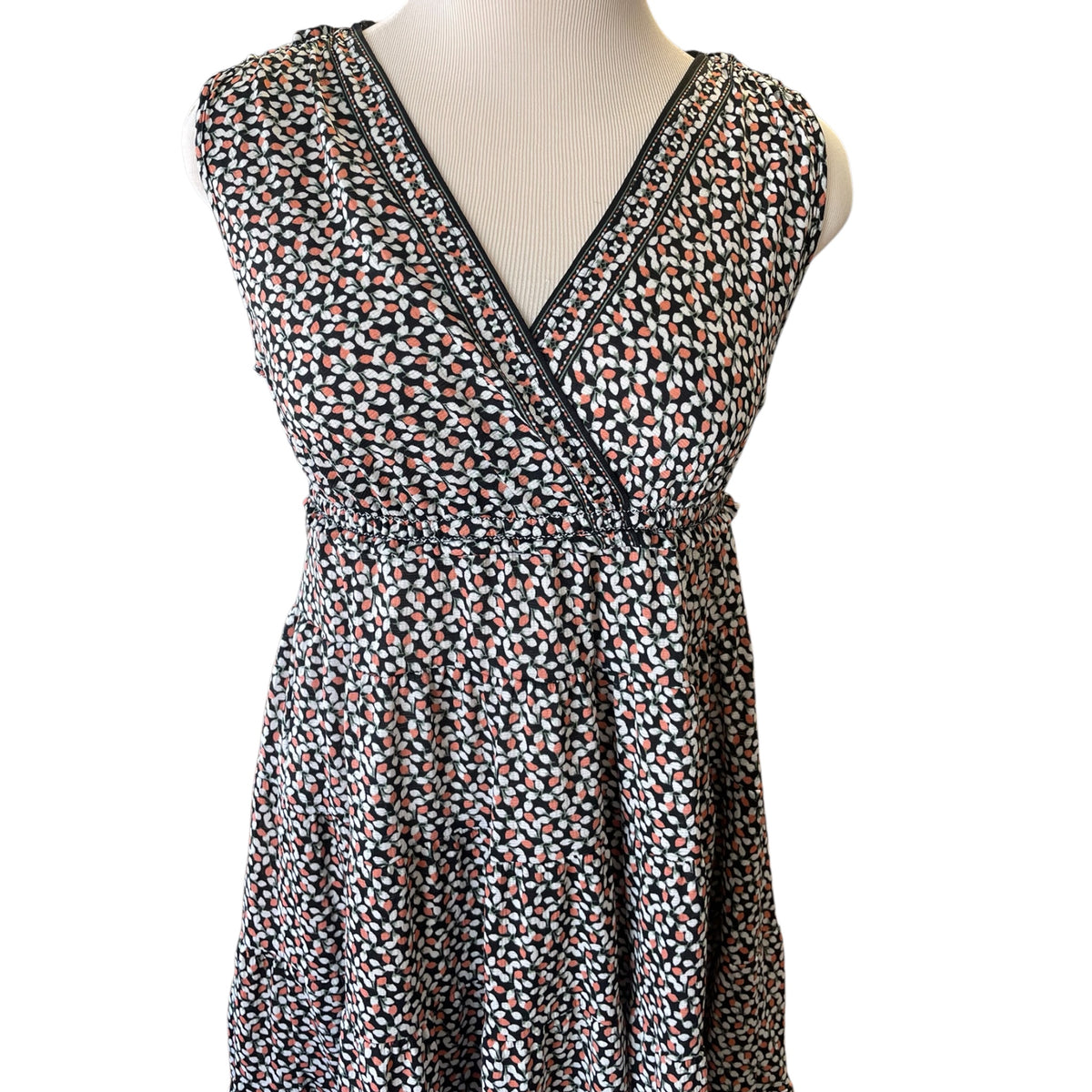 Max Studio Multi-Colored V-Neck Midi Dress Size S - RF