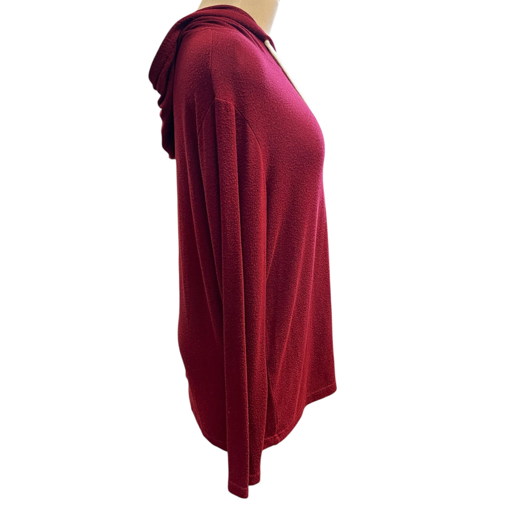 Zyia Active Burgundy Hooded Long Sleeve Top Size S - RF