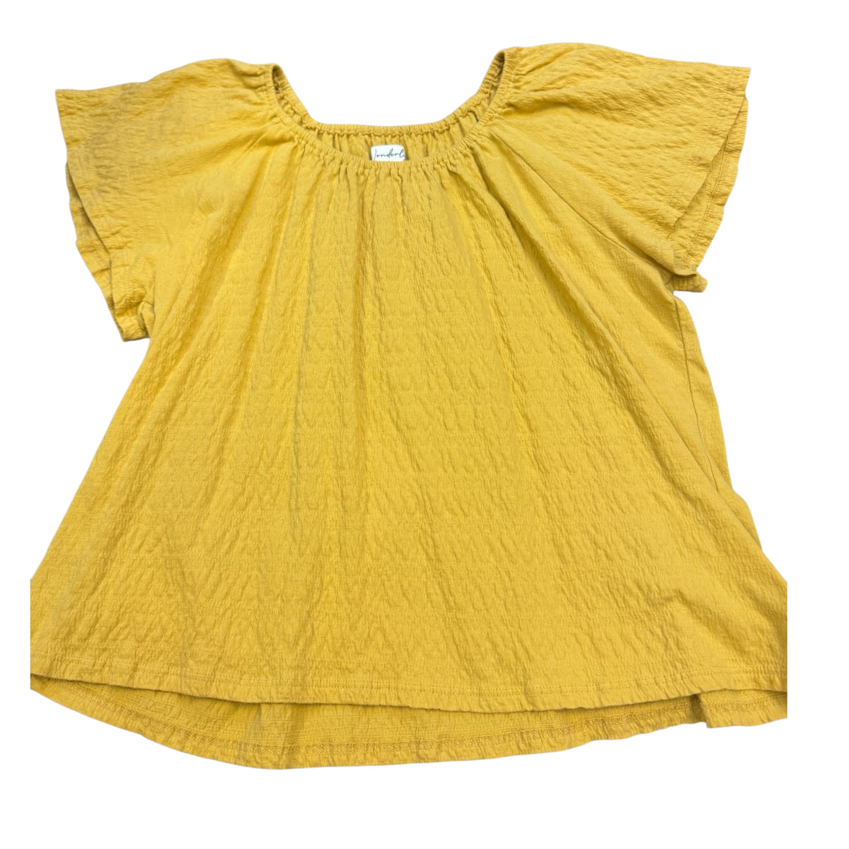 Wonderly Yellow Off Shoulder Textured Blouse Size Petite Small-RF