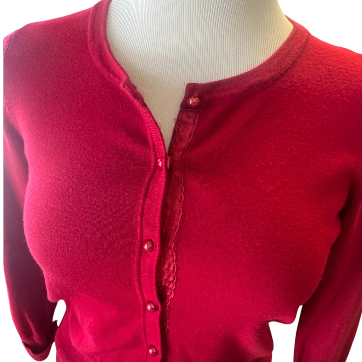 Maurices Red Button Front Cropped Cardigan Size M - RF