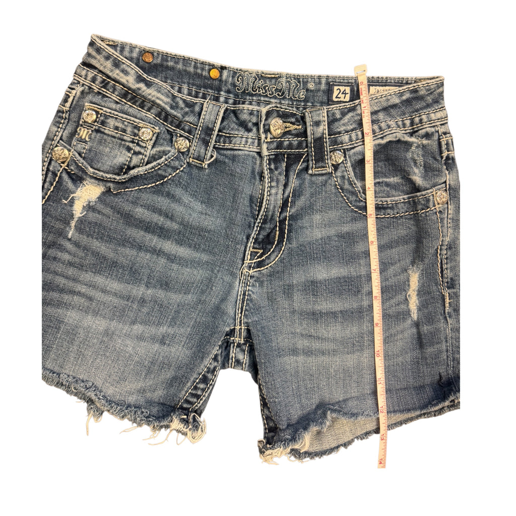 Miss Me MMJB5778P Medium Wash Denim Shorts Size 24-RF
