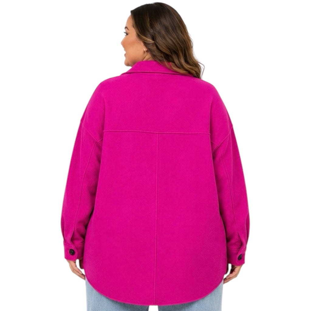 Plus Fuchsia Long Shacket