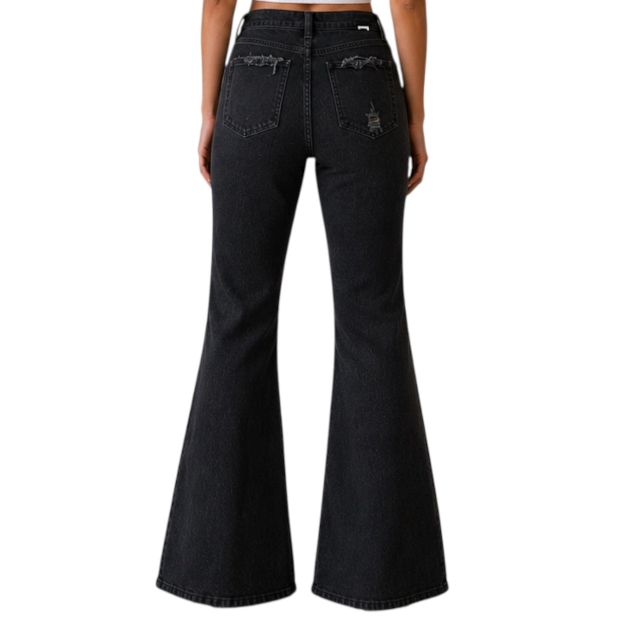 DAZE D00016218SA Black Ripped Flare Jeans Size 27 - RF