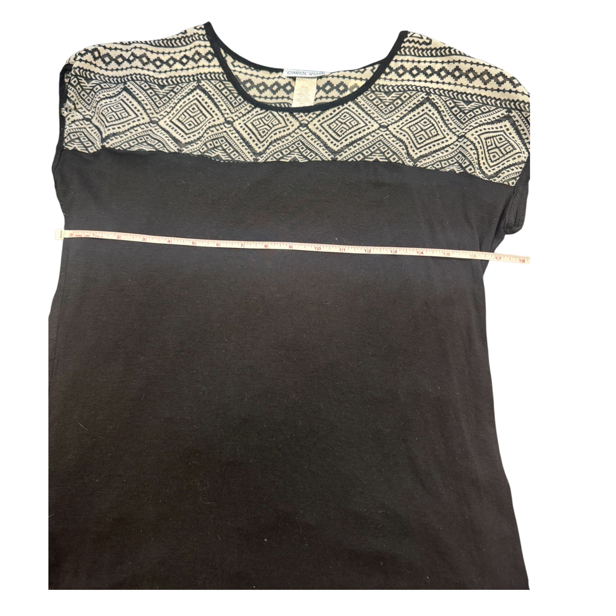 Carol Rose Black Geometric Top Size Small - RF