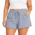 Plus Dusty Blue Gauze Shorts