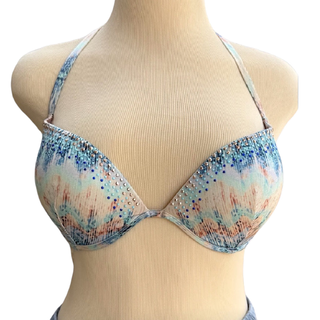 Victoria's Secret Tie Dye Bedazzled Bikini Top Size 34D -RF