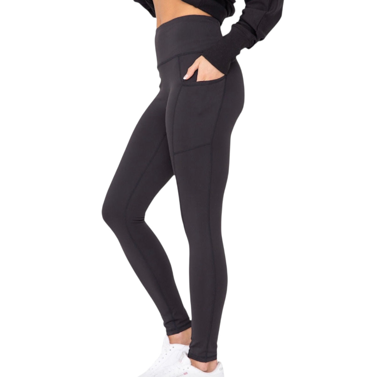 Black High Waist Legging with Pockets