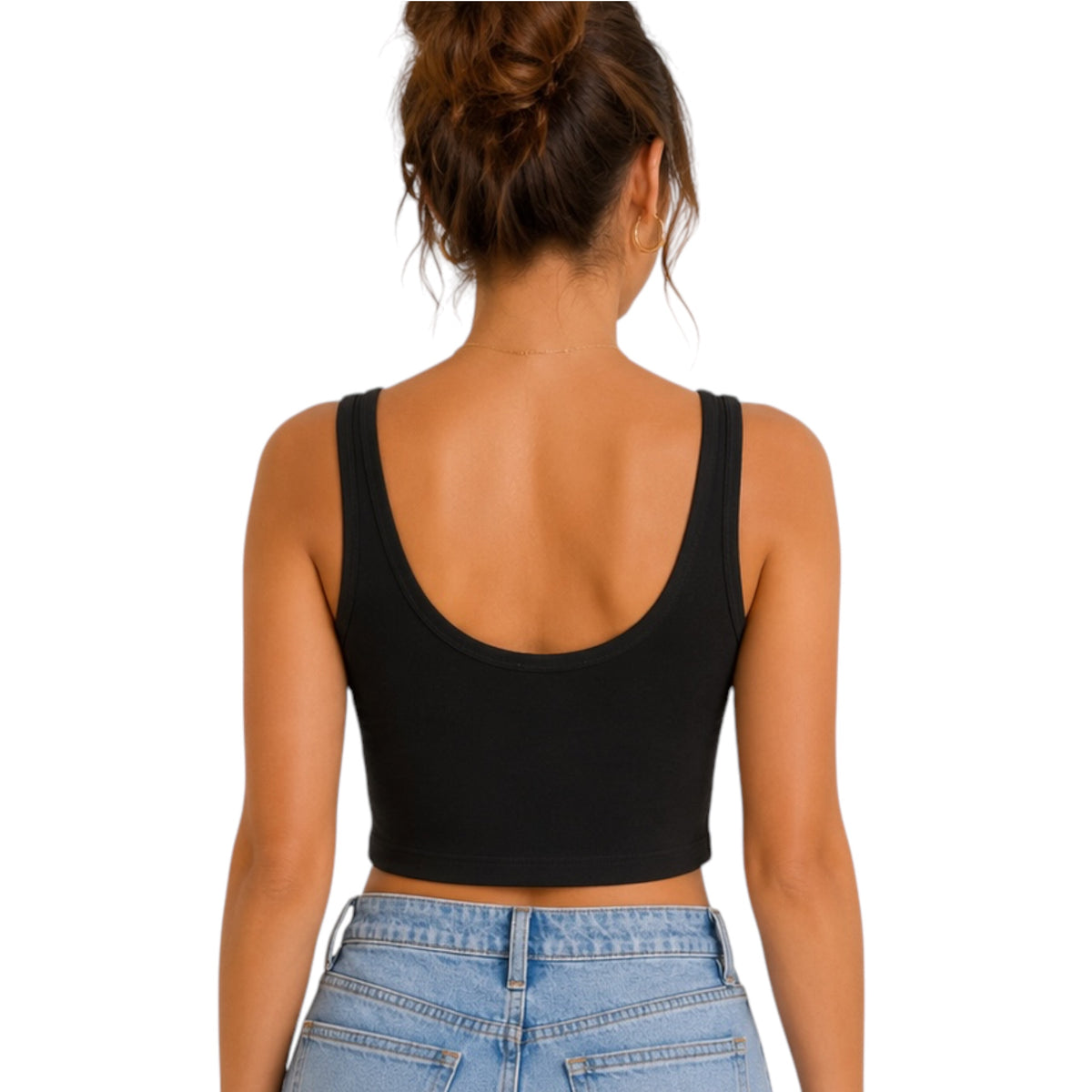 Feel Good Sleeveless Crop Top Black
