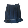 Black Knee Length Skirt With White Trim -RF