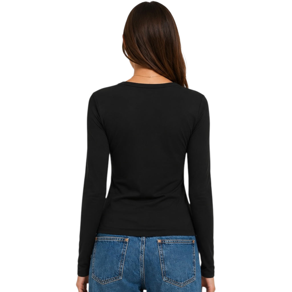 Z Supply Second Skin Crew LS Black