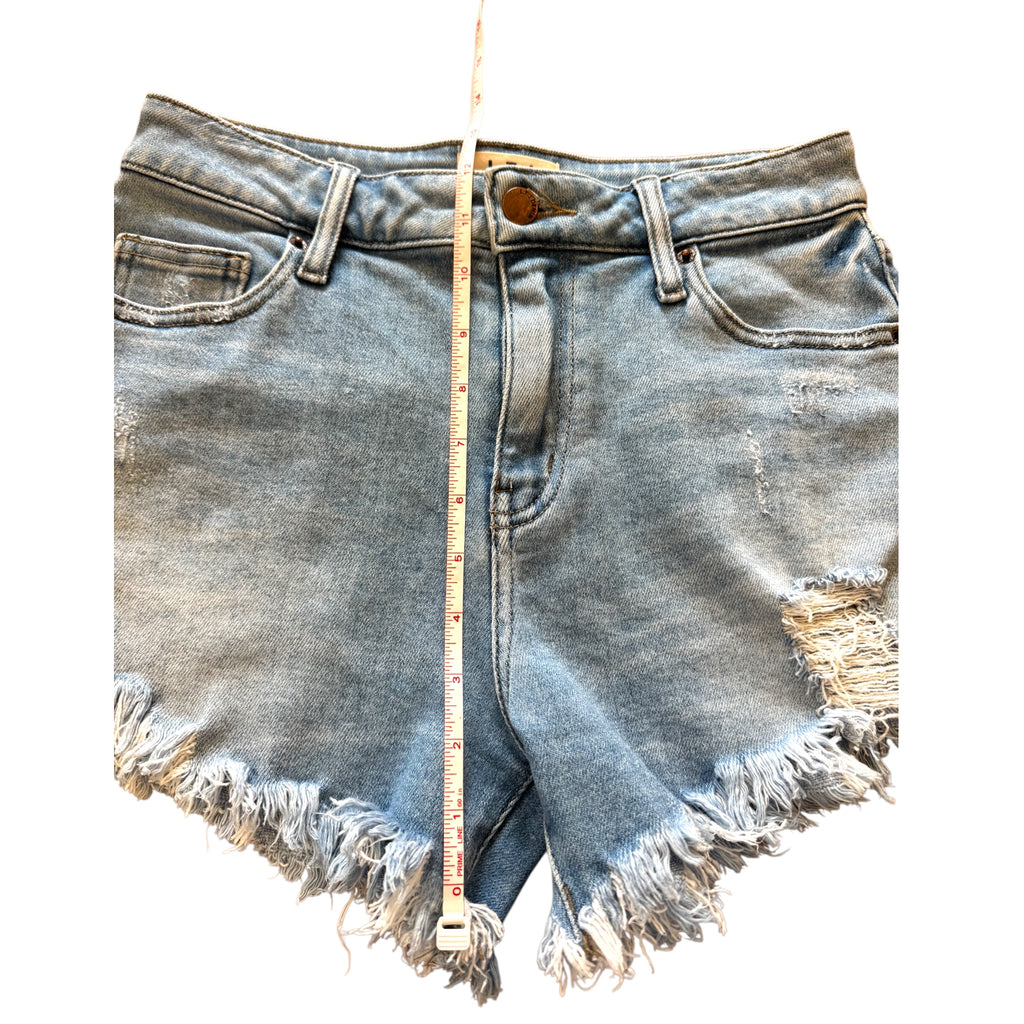 L.T.J Light Wash Distressed Denim Shorts Size S - RF