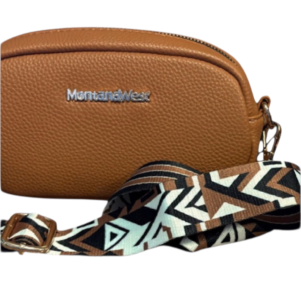 Montana West Brown Textured Crossbody Bag