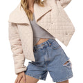 Off White Quilted Cropped Puffer Jacket